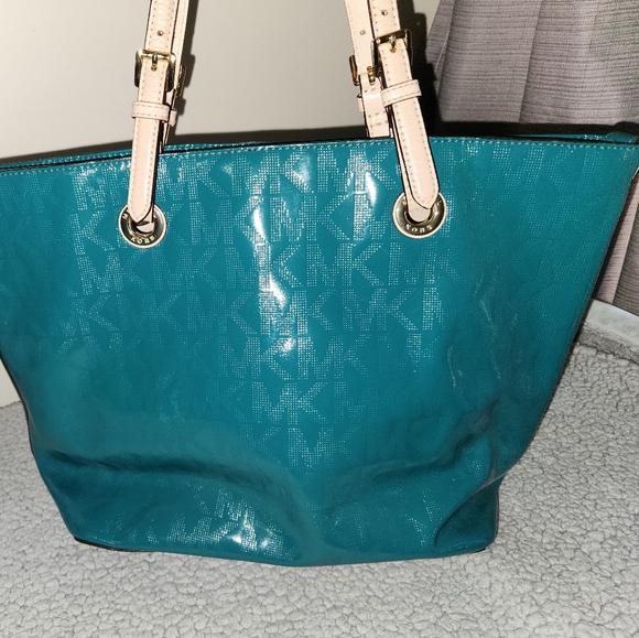 Michael Kors Teal Tote Bag - Picture 3 of 8